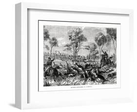 Hunting Kangaroos, Australia, 1877-null-Framed Giclee Print