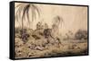 Hunting Kuttauss or Civet Cat-Samuel Howitt-Framed Stretched Canvas