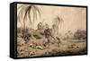 Hunting Kuttauss or Civet Cat-Samuel Howitt-Framed Stretched Canvas