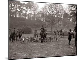 Hunting Men Riding Horses with a Pack of Hounds-null-Mounted Premium Photographic Print