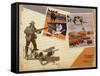 Hunting Montage-null-Framed Stretched Canvas