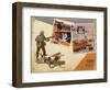 Hunting Montage-null-Framed Premium Giclee Print