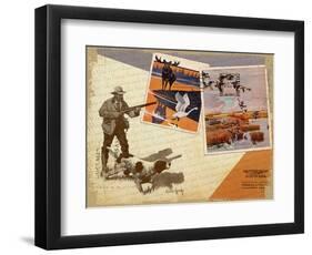 Hunting Montage-null-Framed Premium Giclee Print