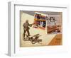 Hunting Montage-null-Framed Premium Giclee Print