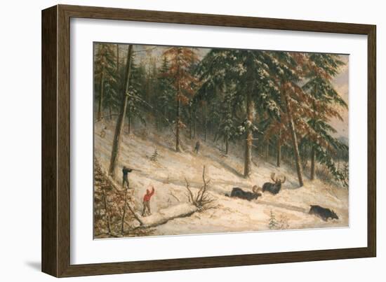 Hunting Moose-Cornelius Krieghoff-Framed Giclee Print