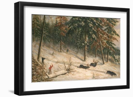 Hunting Moose-Cornelius Krieghoff-Framed Giclee Print