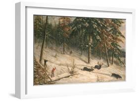 Hunting Moose-Cornelius Krieghoff-Framed Giclee Print