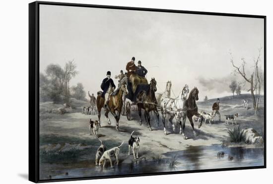 Hunting on Horseback, Return-James Walker-Framed Stretched Canvas
