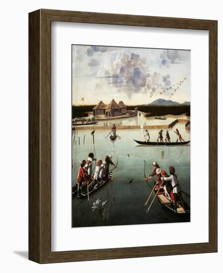 Hunting on the Lagoon, c.1490-5-Vittore Carpaccio-Framed Giclee Print