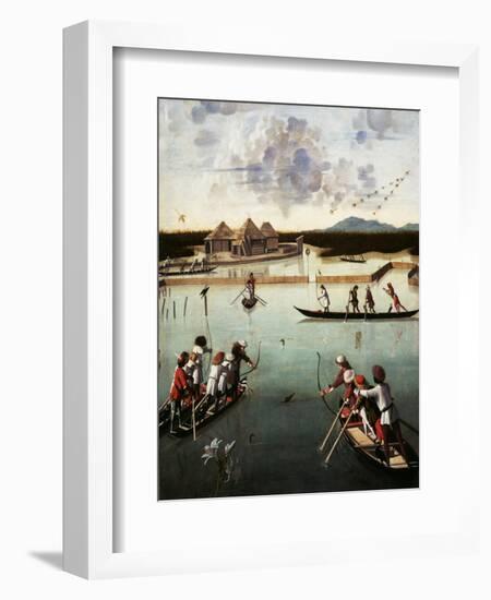 Hunting on the Lagoon, c.1490-5-Vittore Carpaccio-Framed Giclee Print