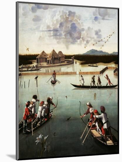 Hunting on the Lagoon, c.1490-5-Vittore Carpaccio-Mounted Giclee Print