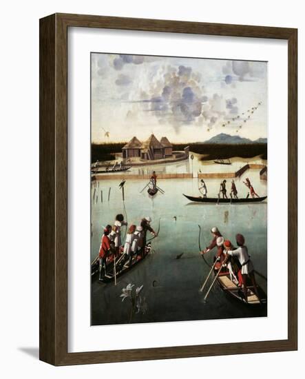 Hunting on the Lagoon, c.1490-5-Vittore Carpaccio-Framed Giclee Print