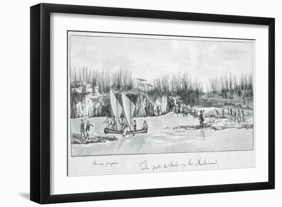 Hunting Party on Penguin Island in the Falkland Islands Taken from Viaggio Di Duperrey-null-Framed Giclee Print
