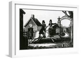 Hunting Razors or Shaving Made Easy on Horseback If Required, 1800-null-Framed Giclee Print