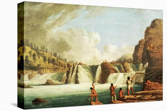 Hunting Salmon at Kettle Falls on Columbia River-Paul Kane-Stretched Canvas