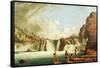 Hunting Salmon at Kettle Falls on Columbia River-Paul Kane-Framed Stretched Canvas