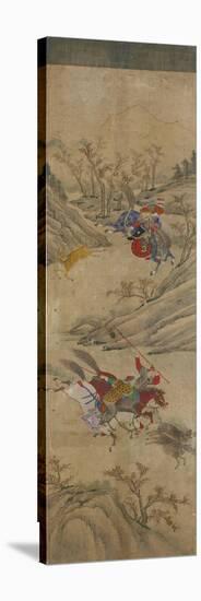 Hunting Scene (3 Riders and 2 Boars)-null-Stretched Canvas