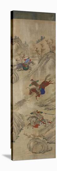 Hunting Scene (3 Riders and Boar)-null-Stretched Canvas