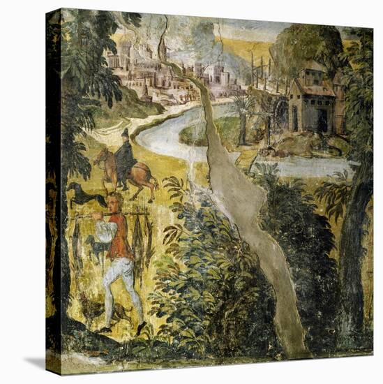 Hunting Scene, Ca 1548-Marcello Fogolino-Stretched Canvas