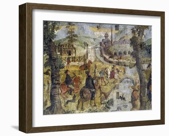 Hunting Scene, Ca 1548-Marcello Fogolino-Framed Giclee Print