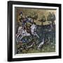 Hunting Scene, Illustration from Livre De Chasse, Medieval Treatise on Hunting-null-Framed Giclee Print