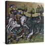 Hunting Scene, Illustration from Livre De Chasse, Medieval Treatise on Hunting-null-Stretched Canvas