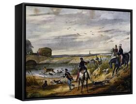 Hunting Scene on Horseback, 1840, France, 19th Century-null-Framed Stretched Canvas