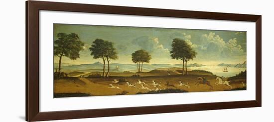 Hunting scene with a harbour, 18th century-American School-Framed Giclee Print