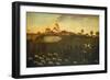 Hunting Scene With A Pond, 18th century-American School-Framed Giclee Print