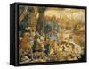 Hunting Scene with Imaginary Florence-Federico Zuccaro-Framed Stretched Canvas