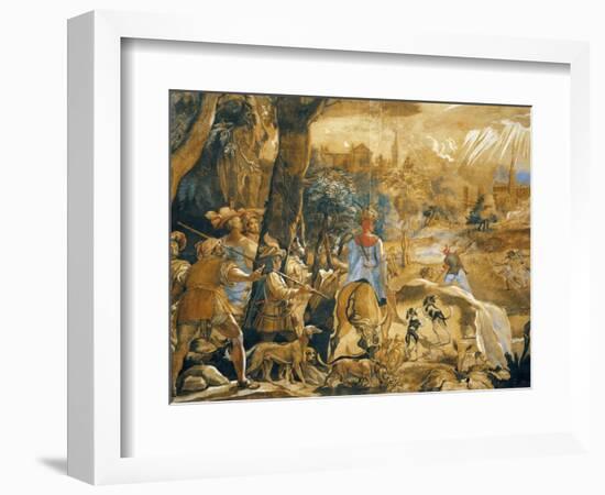 Hunting Scene with Imaginary Florence-Federico Zuccaro-Framed Giclee Print