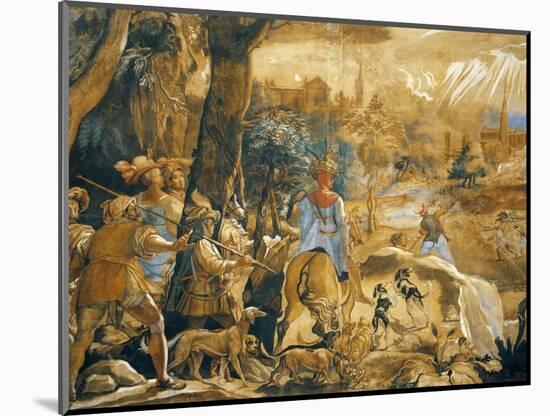 Hunting Scene with Imaginary Florence-Federico Zuccaro-Mounted Giclee Print