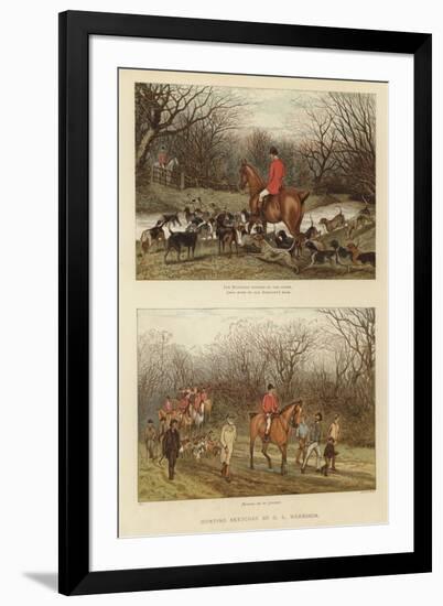 Hunting Sketches by G L Harrison-null-Framed Giclee Print