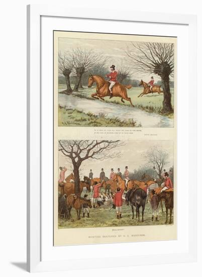 Hunting Sketches-null-Framed Giclee Print