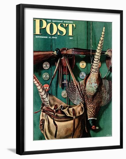 "Hunting still life," Saturday Evening Post Cover, November 11, 1944-John Atherton-Framed Giclee Print