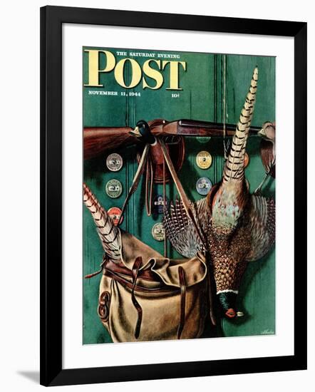 "Hunting still life," Saturday Evening Post Cover, November 11, 1944-John Atherton-Framed Giclee Print