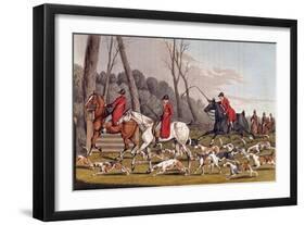 Hunting: “” the Fox Hunt”” English Lithography by Henri Alken (1774-1850) 19Th Century Paris, B.N.-Henry Thomas Alken-Framed Giclee Print