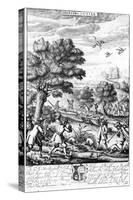 Hunting the Otter, from 'The Gentleman's Recreation' Published by Richard Blome, 1686-null-Stretched Canvas