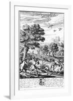 Hunting the Otter, from 'The Gentleman's Recreation' Published by Richard Blome, 1686-null-Framed Giclee Print