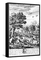 Hunting the Otter, from 'The Gentleman's Recreation' Published by Richard Blome, 1686-null-Framed Stretched Canvas