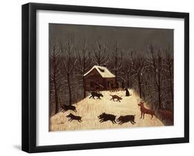 Hunting (Winter with Dogs)-Louis Vivin-Framed Art Print