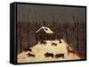 Hunting (Winter with Dogs)-Louis Vivin-Framed Stretched Canvas