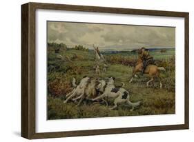 Hunting with Borzois, 1937-Ernest Ernestovich Lissner-Framed Giclee Print