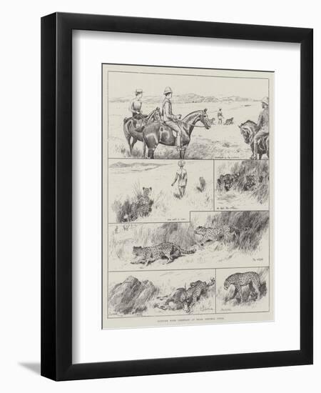 Hunting with Cheetahs at Dhar, Central India-null-Framed Premium Giclee Print