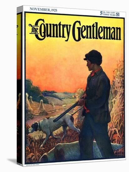 "Hunting with Dogs," Country Gentleman Cover, November 1, 1925-Zack Hogg-Stretched Canvas