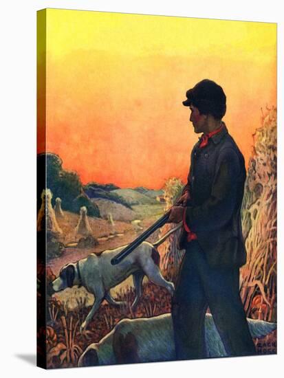 "Hunting with Dogs,"November 1, 1925-Zack Hogg-Stretched Canvas