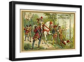 Hunting with Falcons, Compiegne, France-null-Framed Premium Giclee Print