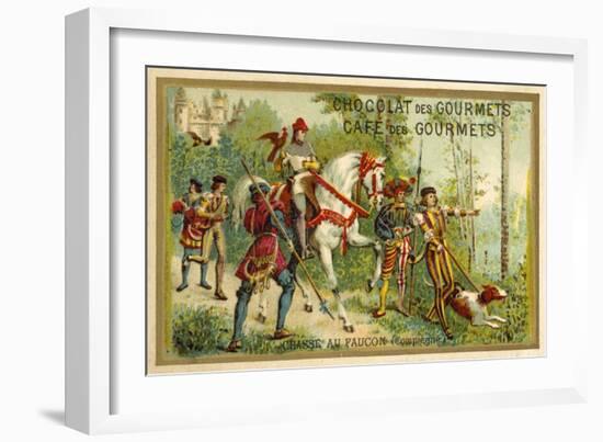 Hunting with Falcons, Compiegne, France-null-Framed Giclee Print