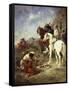 Hunting with Falcons in Algeria before 1863-Eugene Fromentin-Framed Stretched Canvas