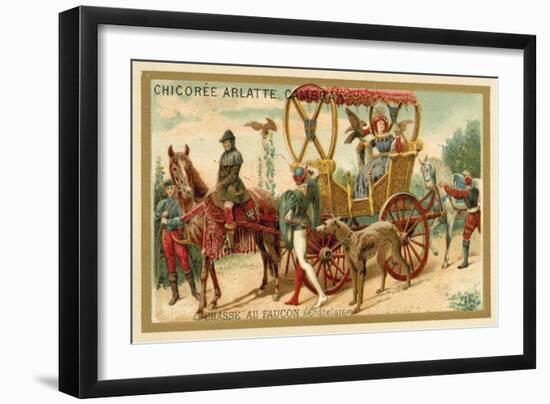 Hunting with Falcons-null-Framed Giclee Print